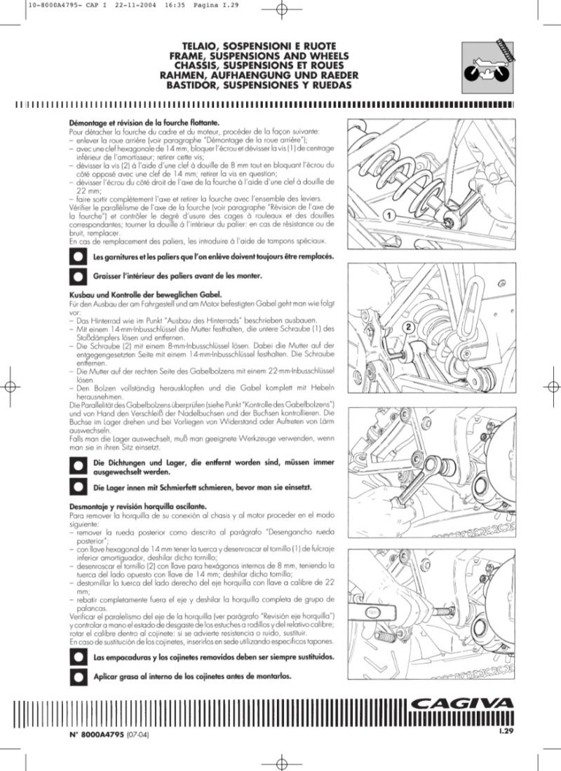 Manual de Taller Cagiva Mito mito ev 2004 - Imagen 3