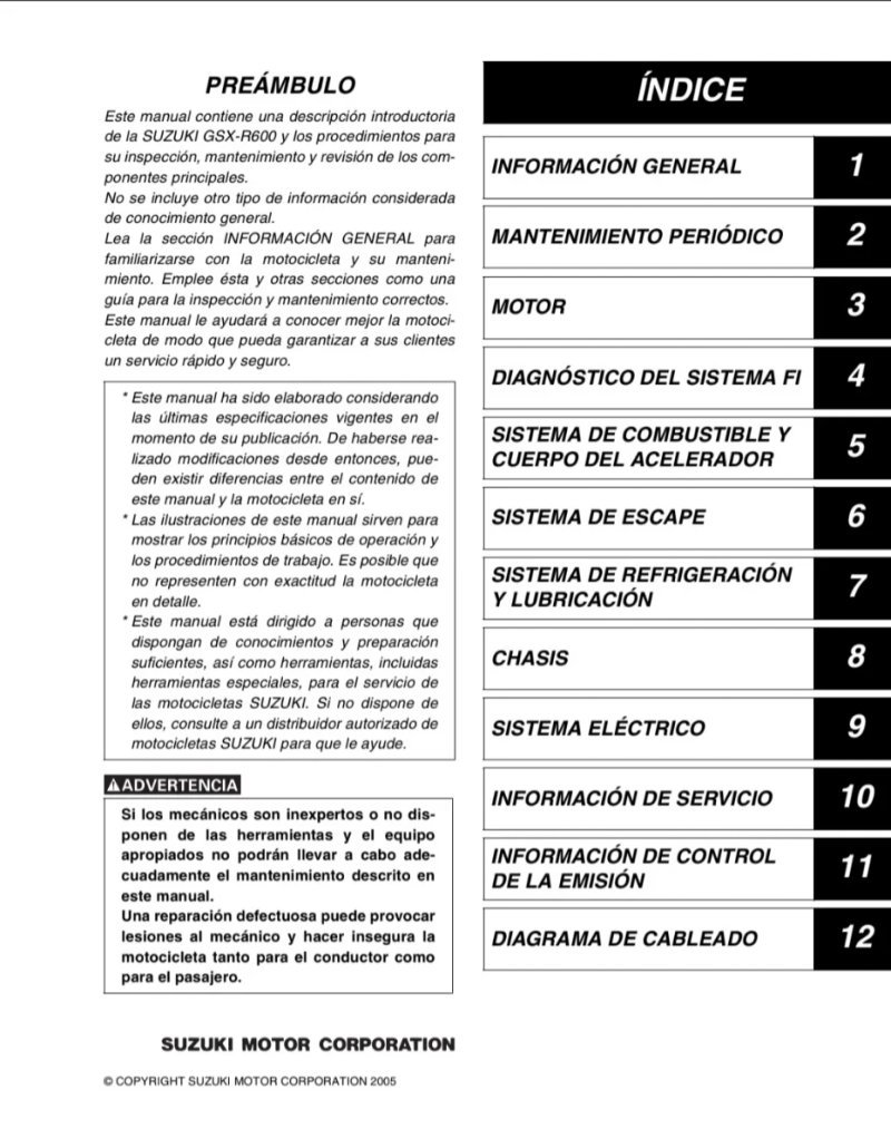 Manual de Taller Suzuki GSX-R600 2006 - Imagen 2