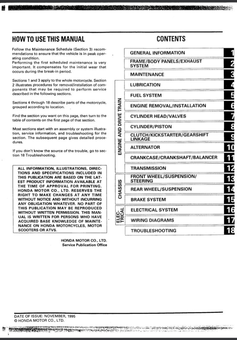 Manual de Taller Honda XR 1995 - Imagen 2