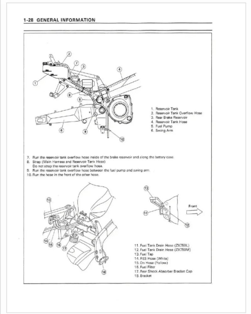 Manual de Taller Kawasaki Ninja ZX-7 ZXR750 1993-1995 (Inglés) - Imagen 3