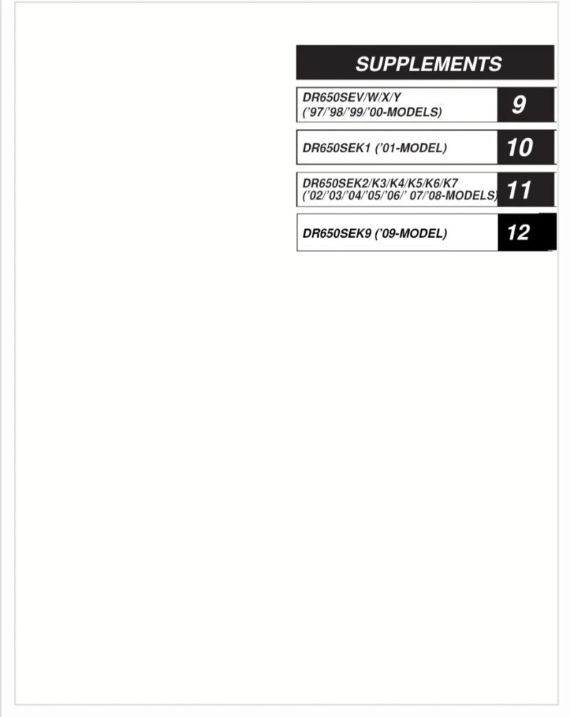 Manual de Taller Suzuki DR650SE 1997-2009 - Imagen 3