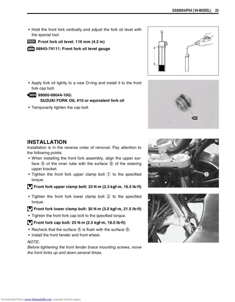 Manual de Taller Suzuki GS500/F - Imagen 3