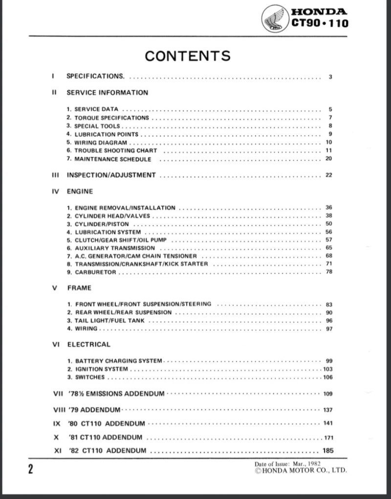 Manual de Taller Honda CT90 CT110 1977-1982 - Imagen 2