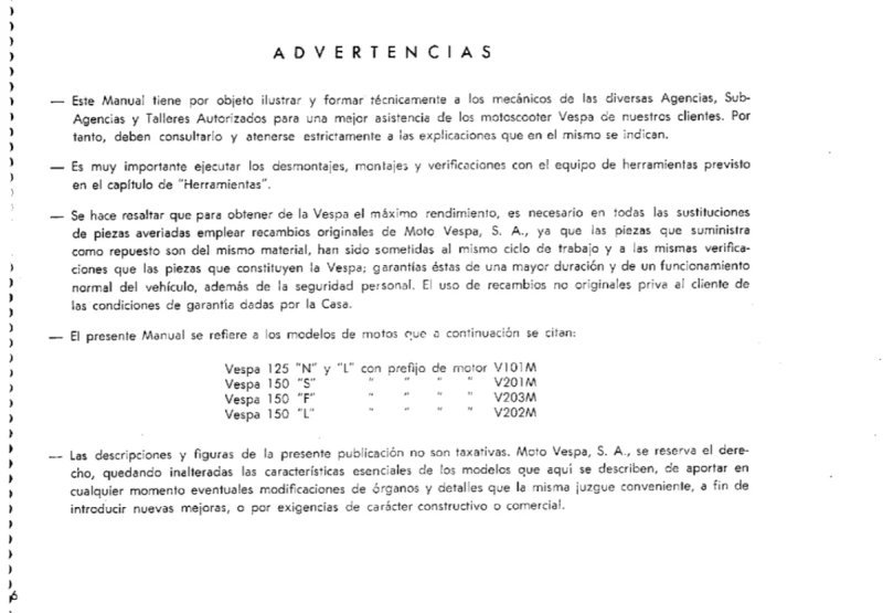 Manual de Taller Vespa SPRINT 150 vespa 150 1958 - Imagen 2