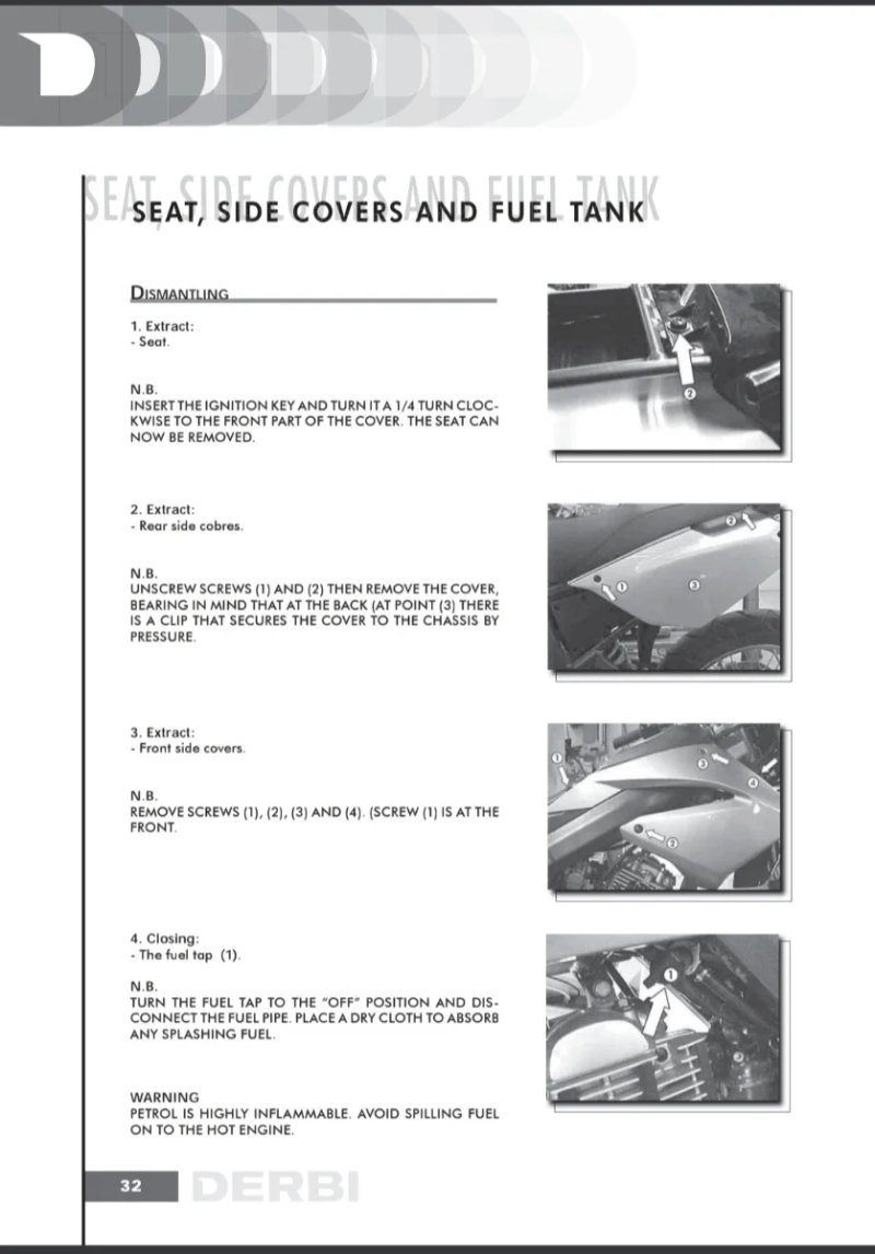Manual de Taller Derbi Senda 125 4T - Imagen 3