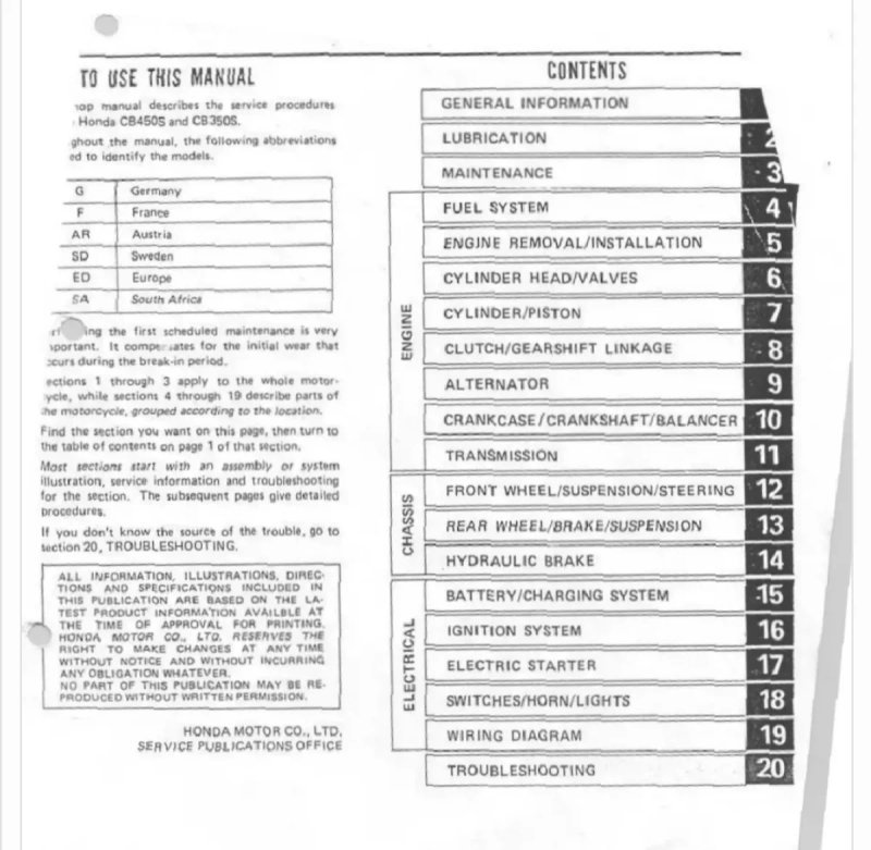 Manual de Taller Honda CB350S CB450S - Imagen 3