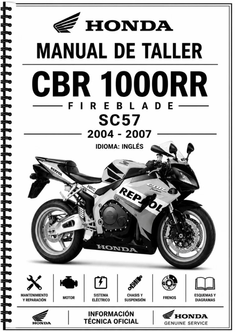 Manual de Taller Honda CBR 1000RR SC57 2004-2007