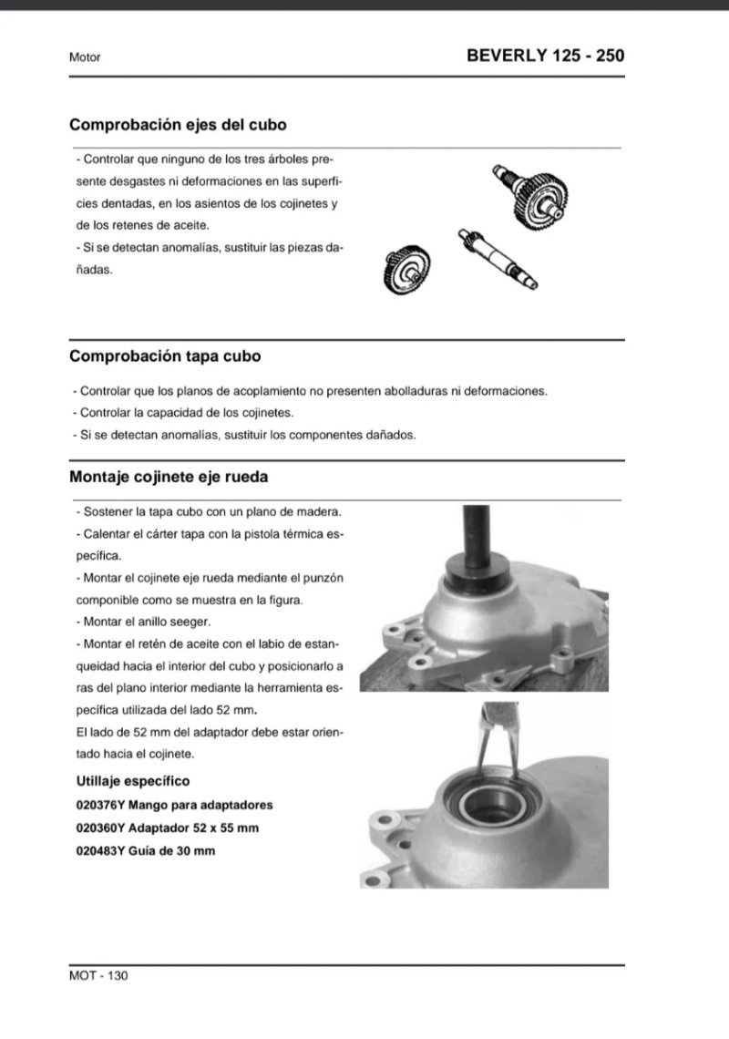 Manual de Taller Piaggio Beverly 125-250 2007 - Imagen 3