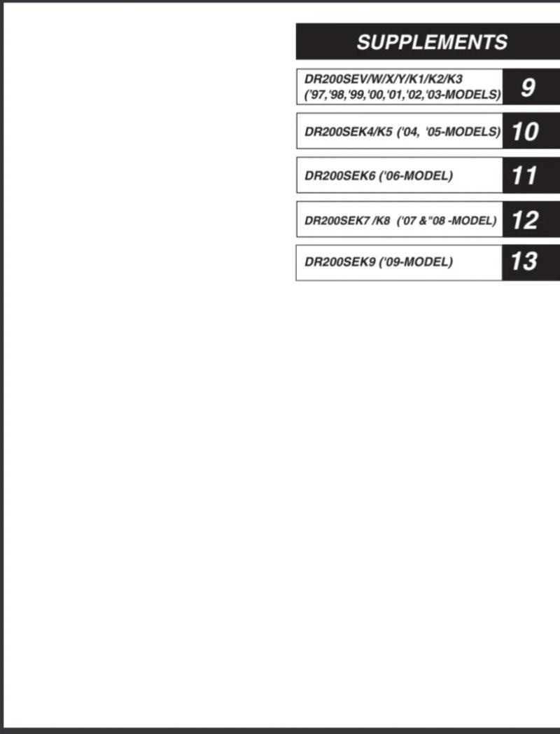 Manual de Taller Suzuki DR200SE 1997-2009 - Imagen 3