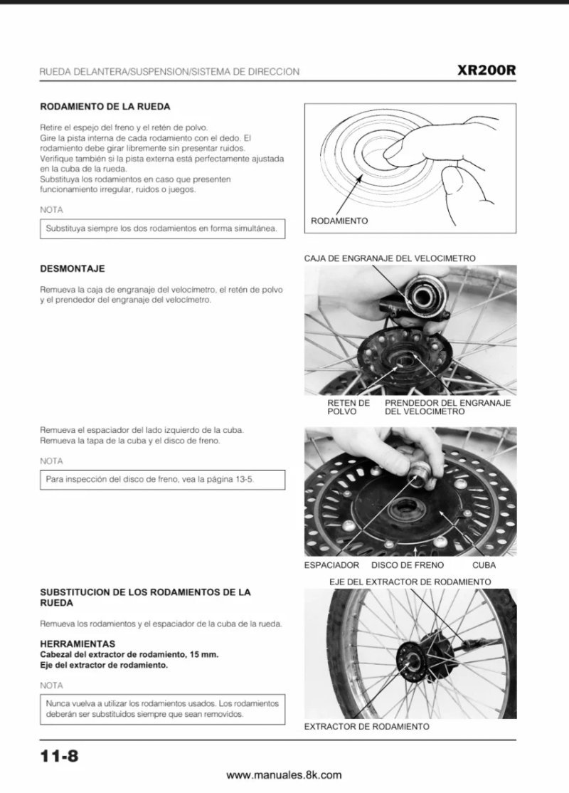 Manual de Taller Honda XR200R NX200 NX125-150 CBX200S - Imagen 3