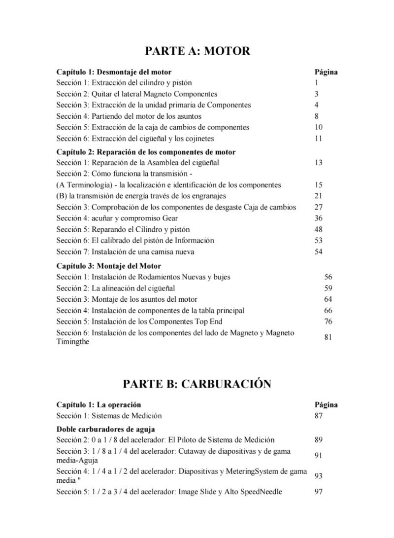 Manual de Taller OSSA Motocicletas 4 Marchas - Imagen 2