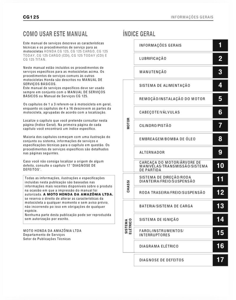 Manual de Taller Honda CG 125 1994 - Imagen 2