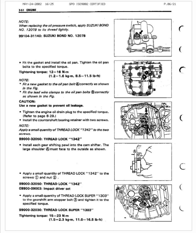 Manual de Taller Suzuki RF600R 1994-1997 - Imagen 3
