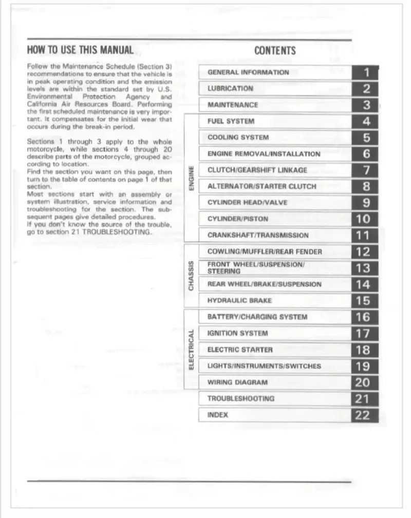 Manual de Taller Honda XL600V Transalp 1989 - Imagen 2