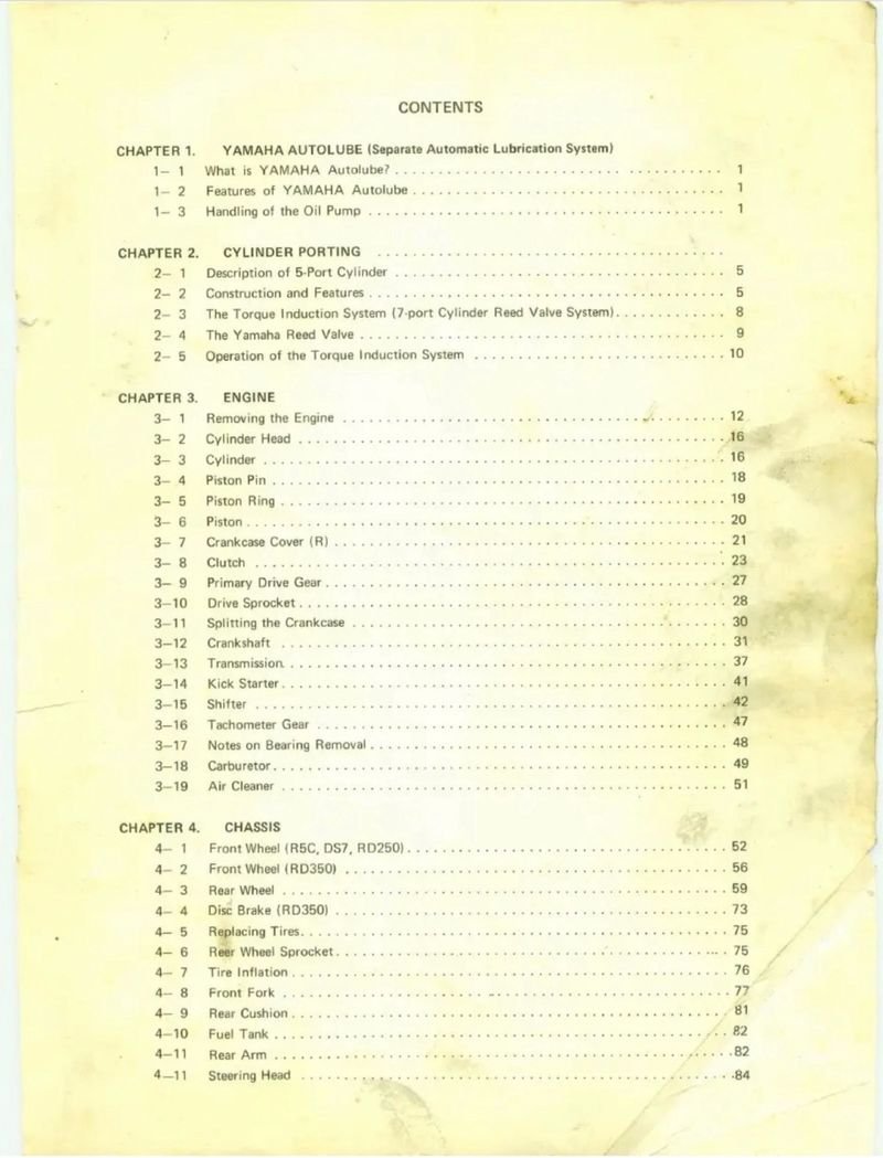 Manual de Taller Yamaha DS7 RD250 R5C RD350 (1972-1973) - Imagen 2
