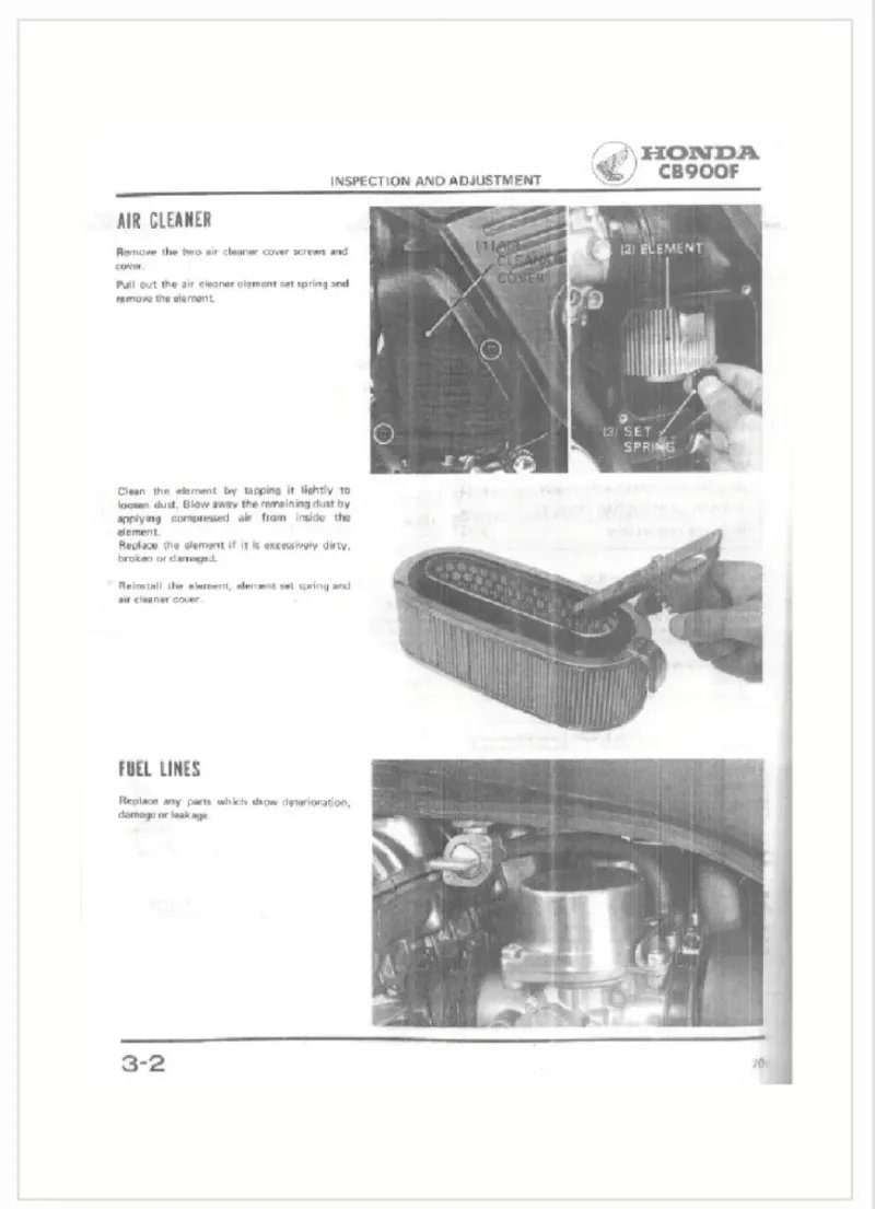 Manual de Taller Honda CB900F 1978 - Imagen 3