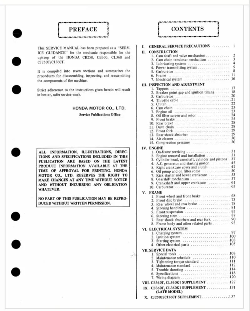 Manual de Taller Honda CB250-360-CL360-CJ250T-CJ360T - Imagen 2