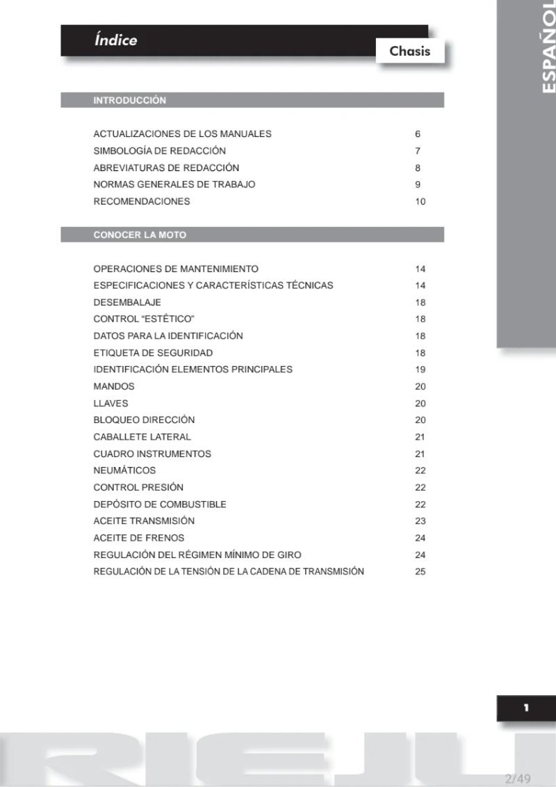 Manual de taller Rieju TANGO 2009 - Imagen 2