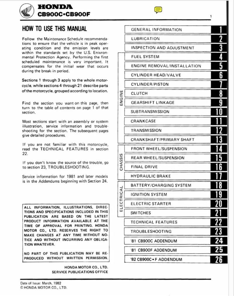Manual de Taller Honda CB900C/F 1980-1982 - Imagen 2