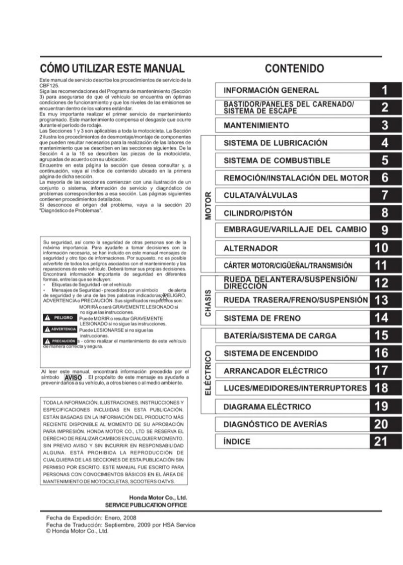 Manual de Taller Honda CBF125 Stunner 2008 - Imagen 2