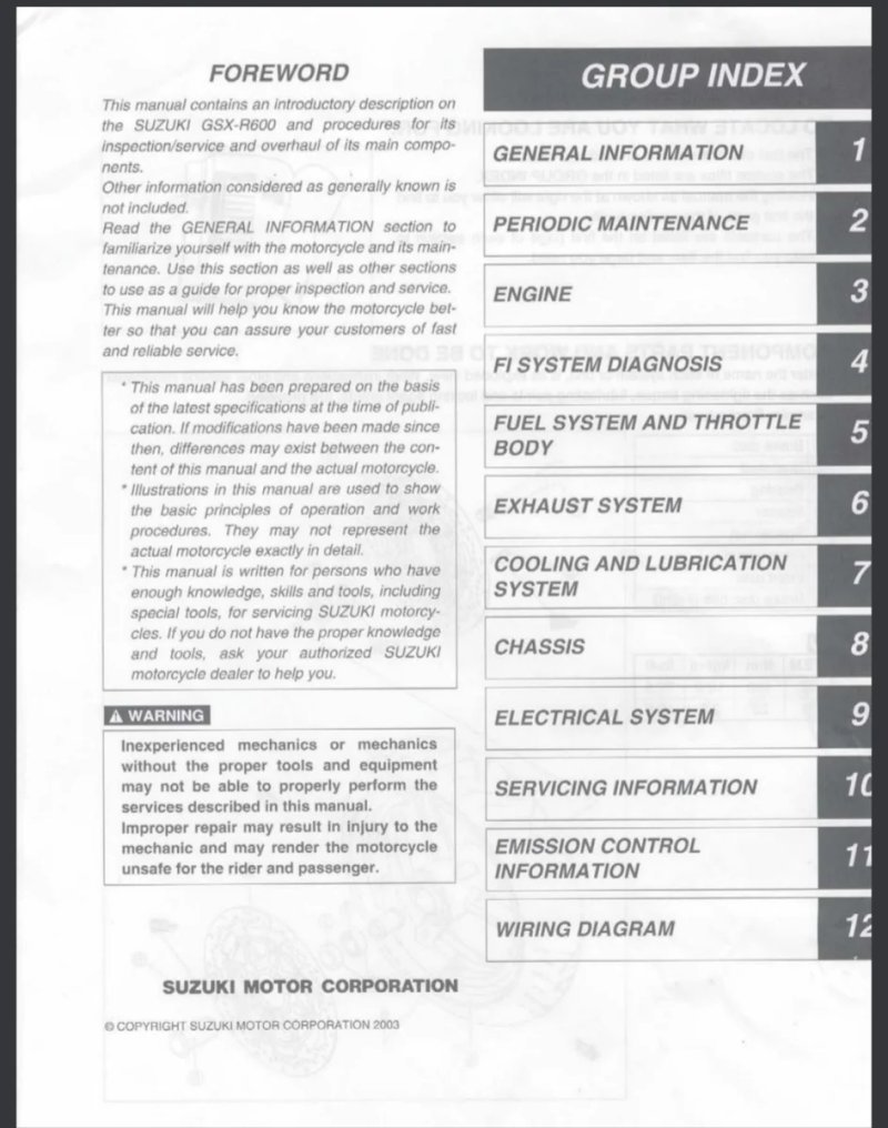 Manual de Taller Suzuki GSX-R600 2003 - Imagen 2