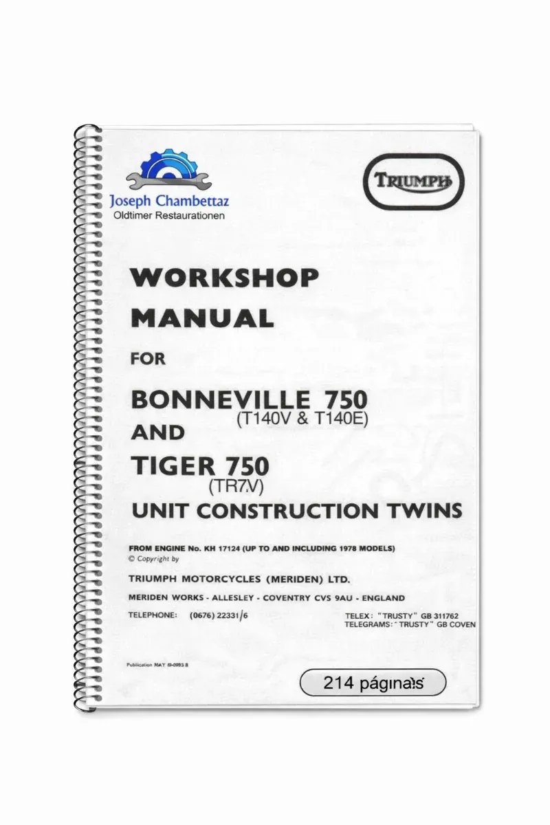 Manual de Taller Triumph Bonneville T140