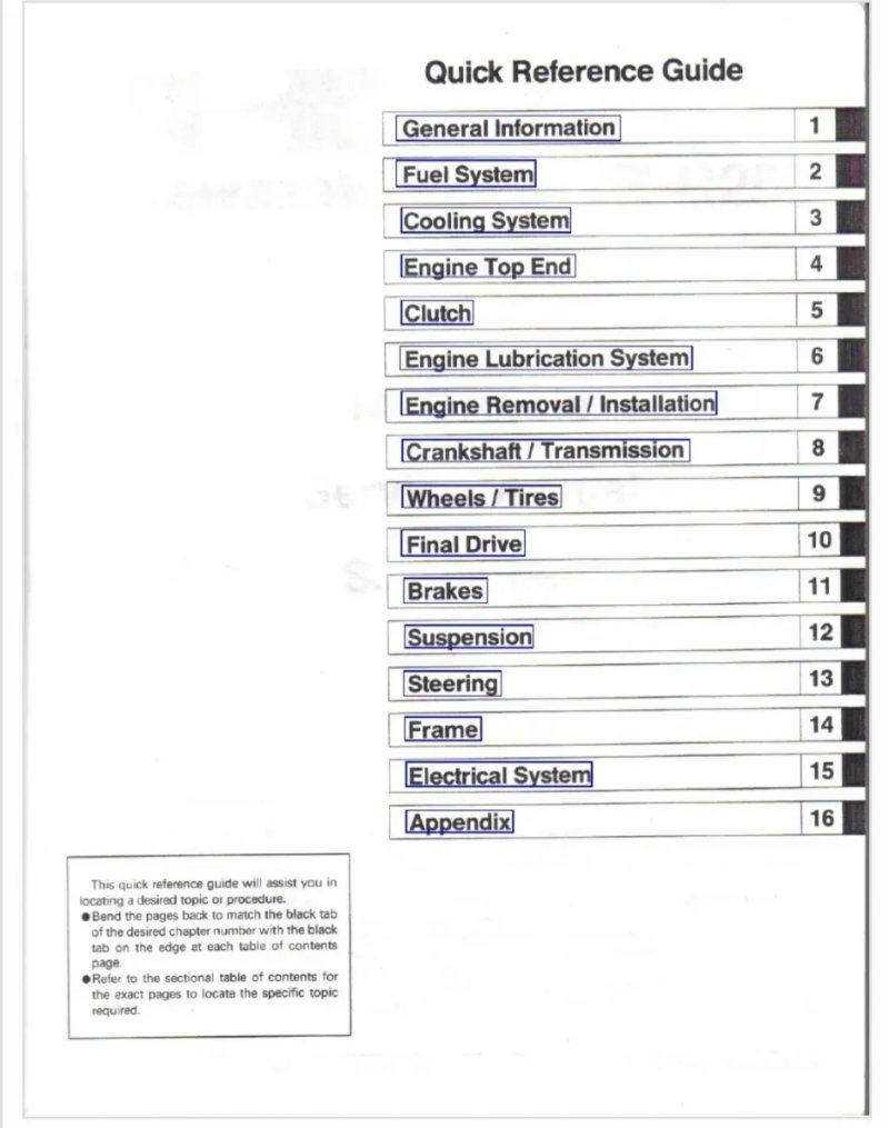 Manual de Taller Kawasaki ZZ-R250 (1990-1996) - Imagen 2